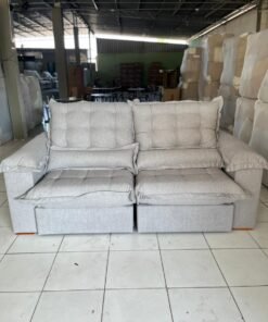 Sofá Retrátil e Reclinável Maldivas 2,10 m Prime 68 - Cinza