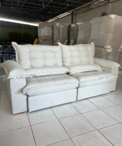 Sofá Retrátil e Reclinável Maldivas 2,50 m Prime 66 - Marfim